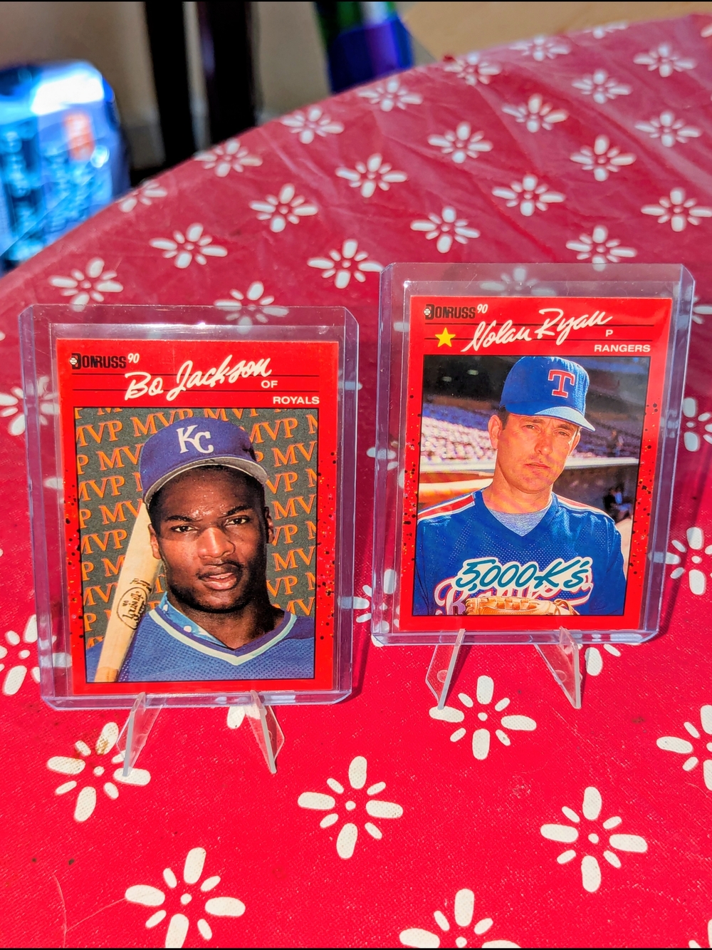 Bo Jackson MVP card, and Nolan Ryan All Star Error Card